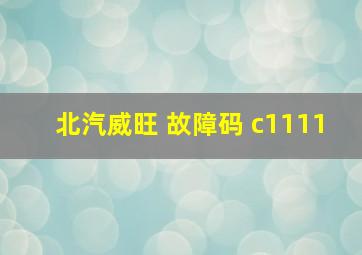 北汽威旺 故障码 c1111